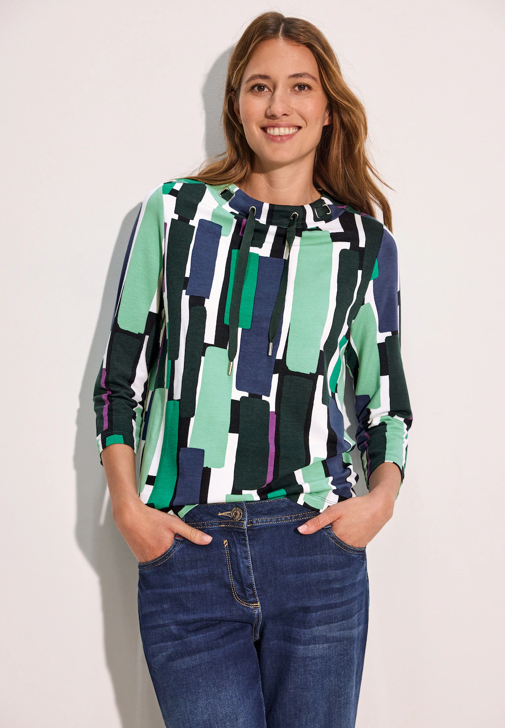 Cecil 3/4-Arm-Shirt, mit All-Over Print günstig online kaufen