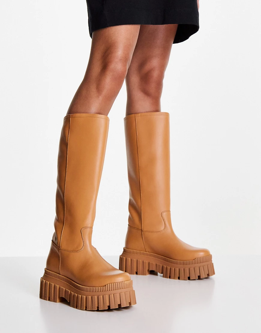 ASOS DESIGN – Counter – Stiefel zum Hineinschlüpfen mit dicker Sohle, aus h günstig online kaufen