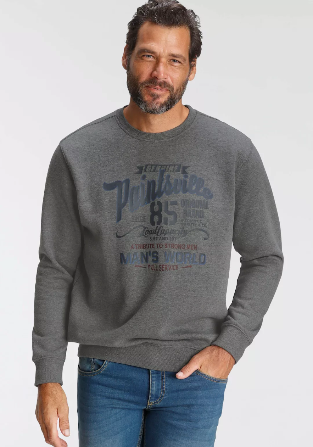 Man's World Sweatshirt mit Brustprint günstig online kaufen