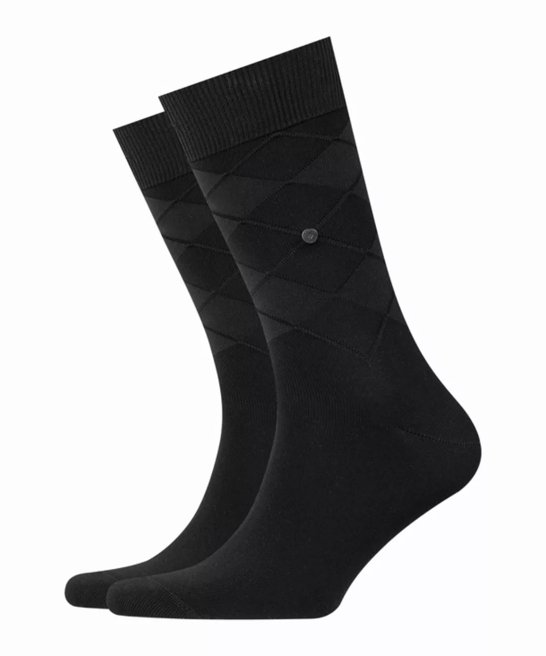 Burlington Black Rhomb Herren Socken, 40-46, Schwarz, Struktur, Baumwolle, günstig online kaufen