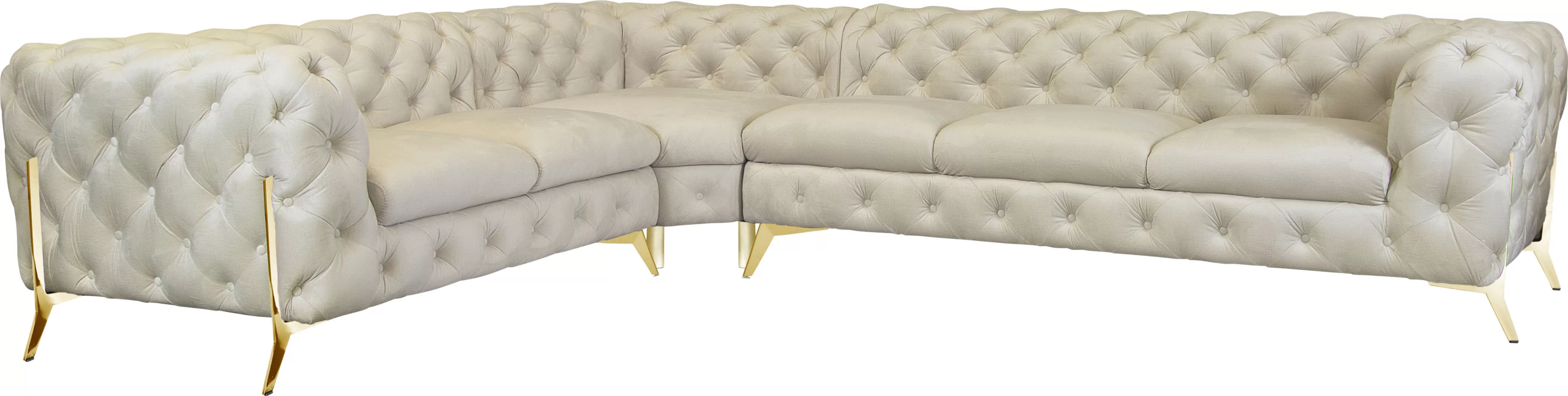 Leonique Chesterfield-Sofa »Amaury L-Form«, großes Ecksofa, Chesterfield-Op günstig online kaufen