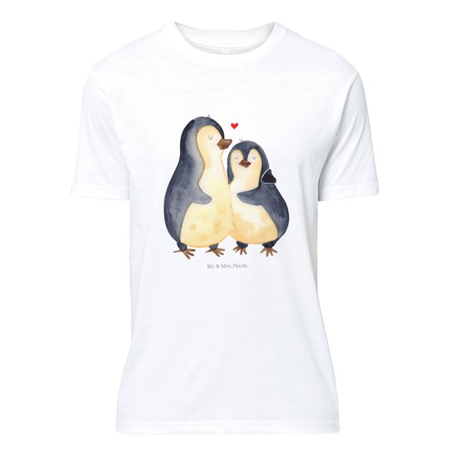 Mr. & Mrs. Panda T-Shirt Pinguin umarmend - Weiß - Geschenk, T-Shirt, Seevo günstig online kaufen