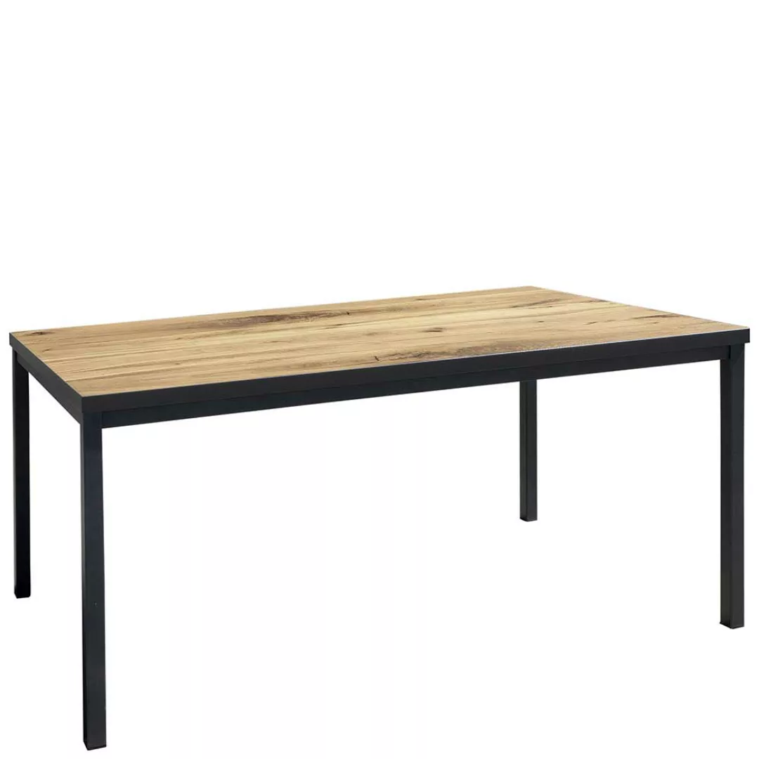 Esszimmer Tisch modern in Eichefarben und Schwarz 160x90 und 180x90 cm günstig online kaufen