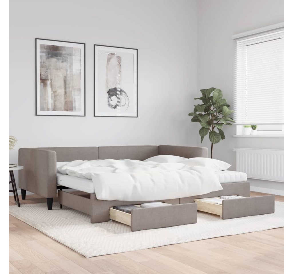 vidaXL Gästebett Gästebett Tagesbett Ausziehbar mit Schubladen Taupe 100x20 günstig online kaufen