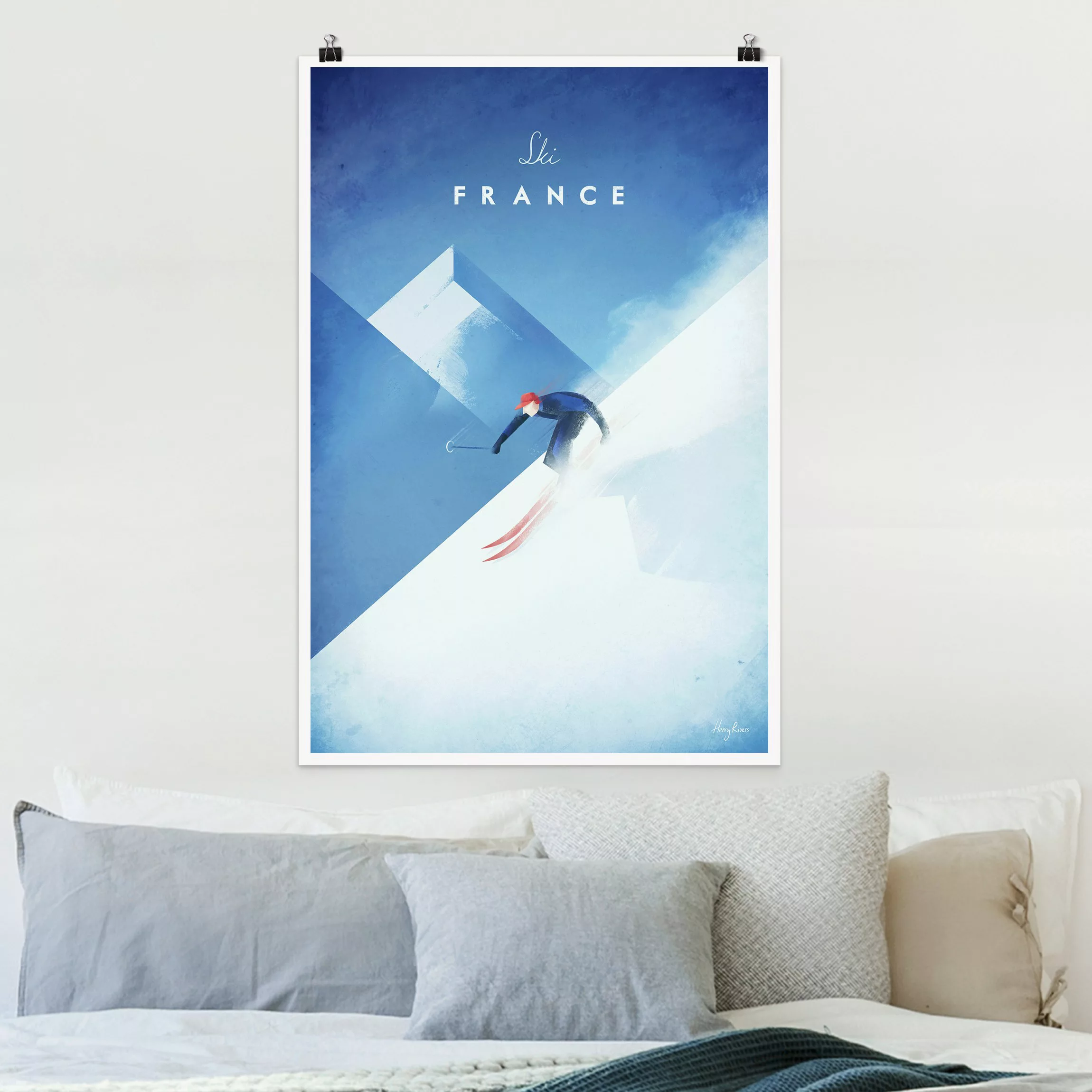 Poster Natur & Landschaft - Hochformat Reiseposter - Ski in Frankreich günstig online kaufen