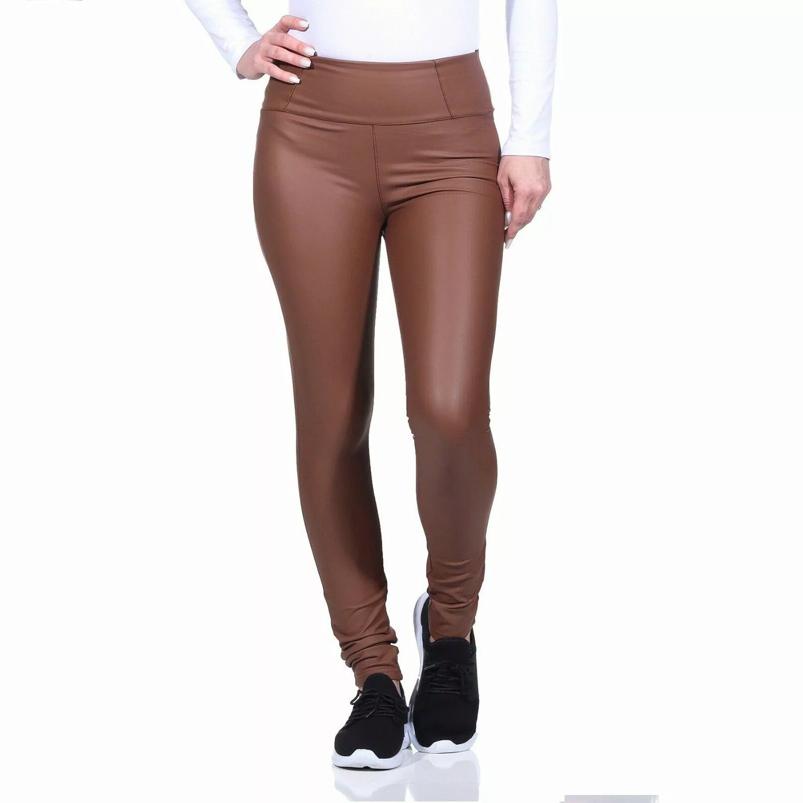 Aurela Damenmode Lederhose Warme Kunstlederleggings gefütterte günstig online kaufen