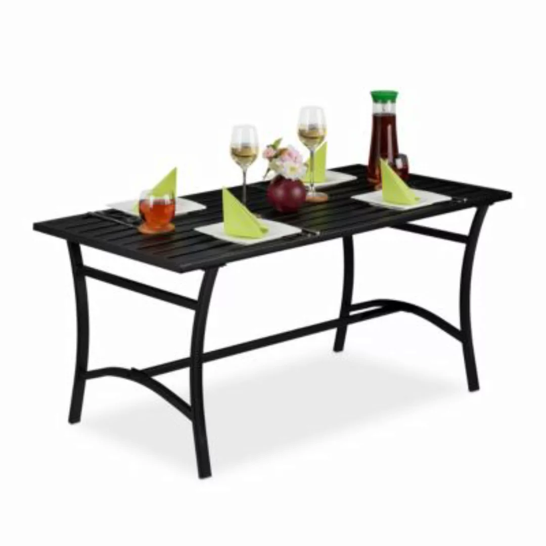 relaxdays Gartentisch rechteckig schwarz günstig online kaufen