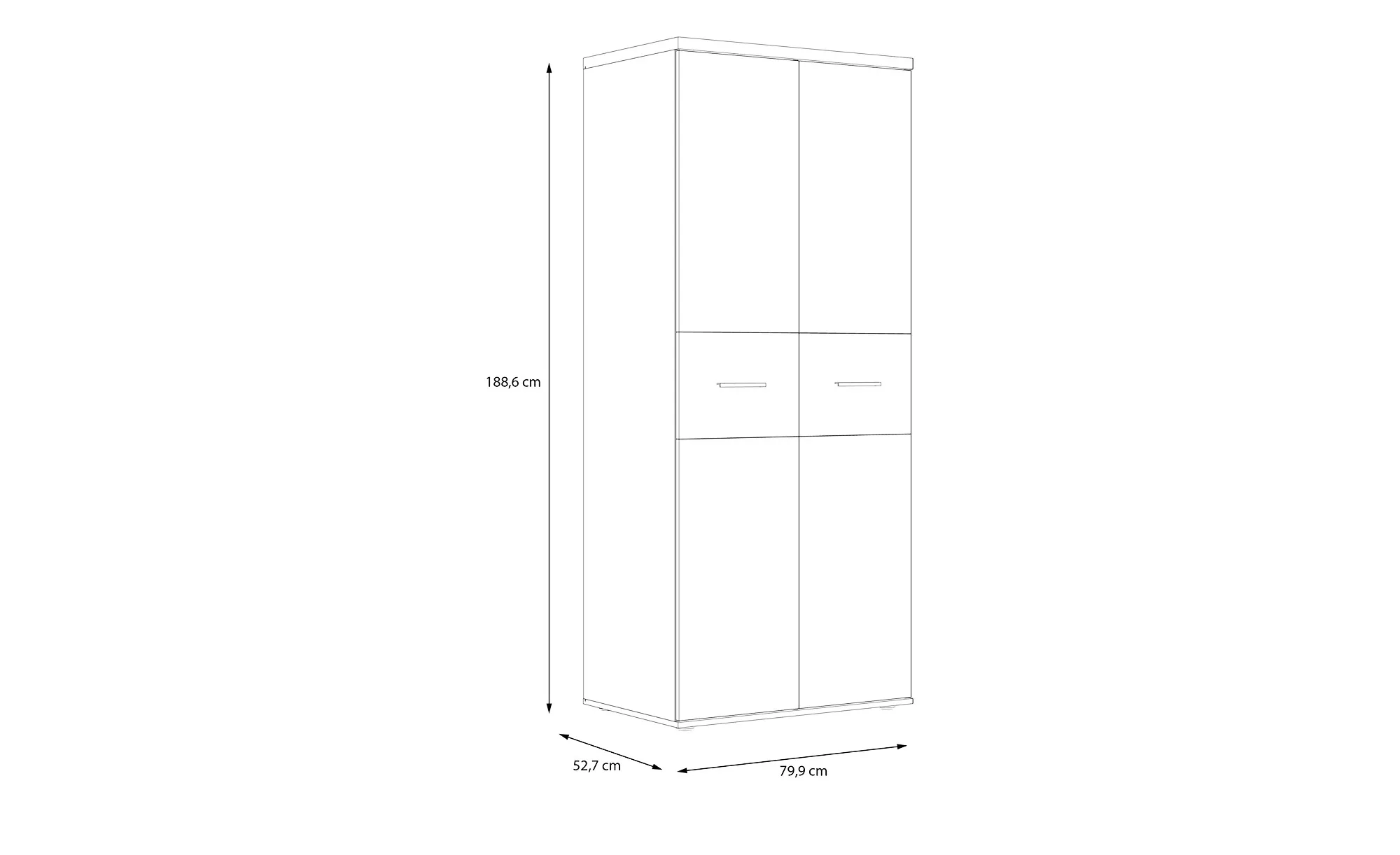 Kleiderschrank  Jamaro ¦ Maße (cm): B: 79,9 H: 188,6 T: 52.7 Schränke > Kle günstig online kaufen