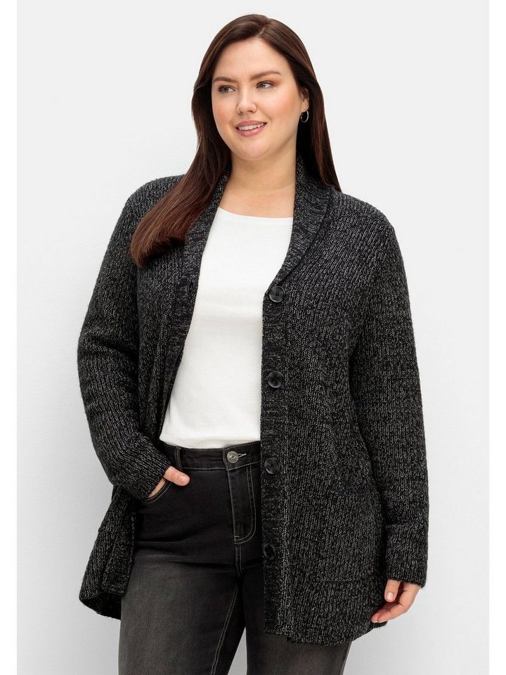 Sheego Strickjacke "Große Größen", im Patentstrick, weicher Baumwollmix günstig online kaufen