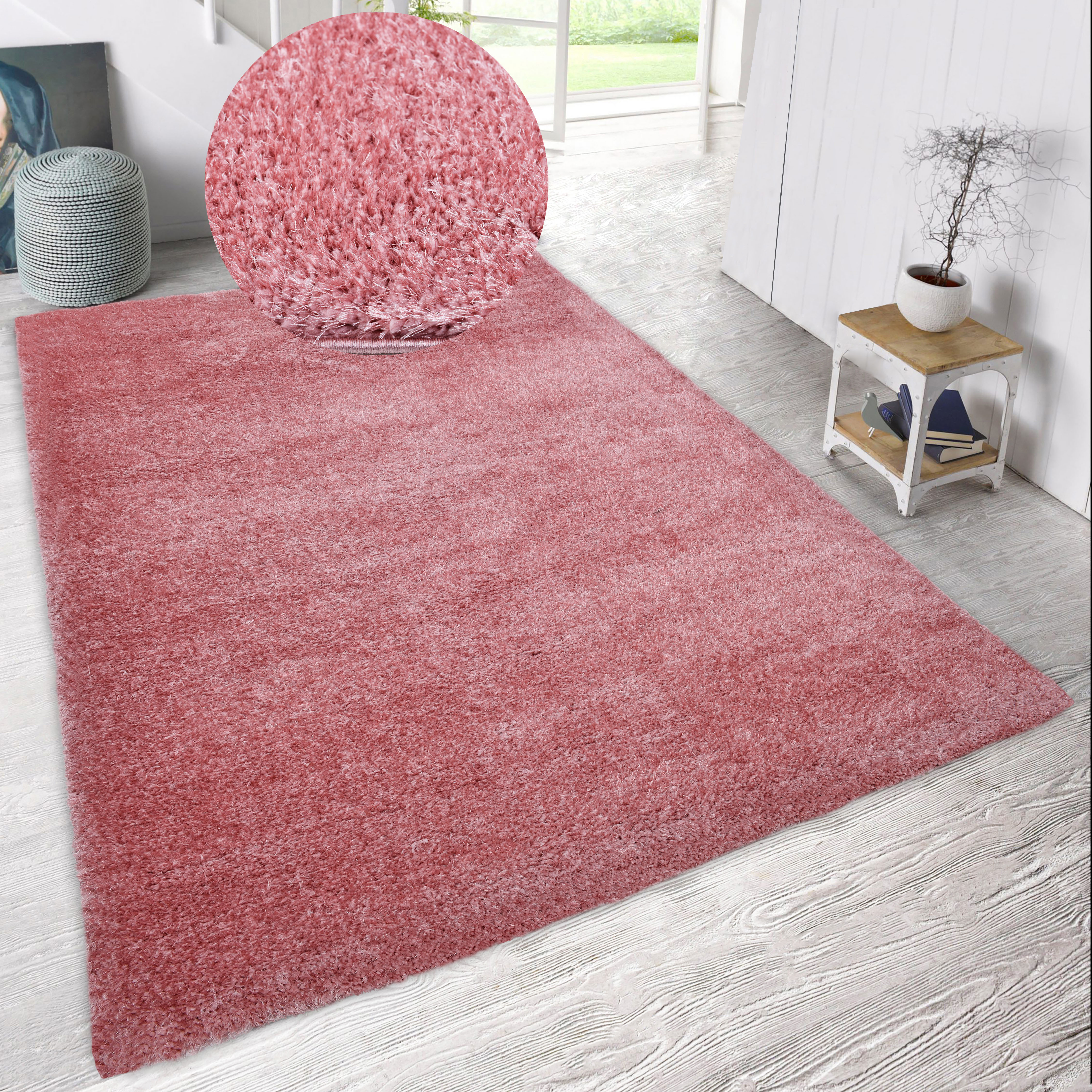 my home Hochflor-Teppich »Malin«, rechteckig, 43 mm Höhe, Shaggy in Uni-Far günstig online kaufen