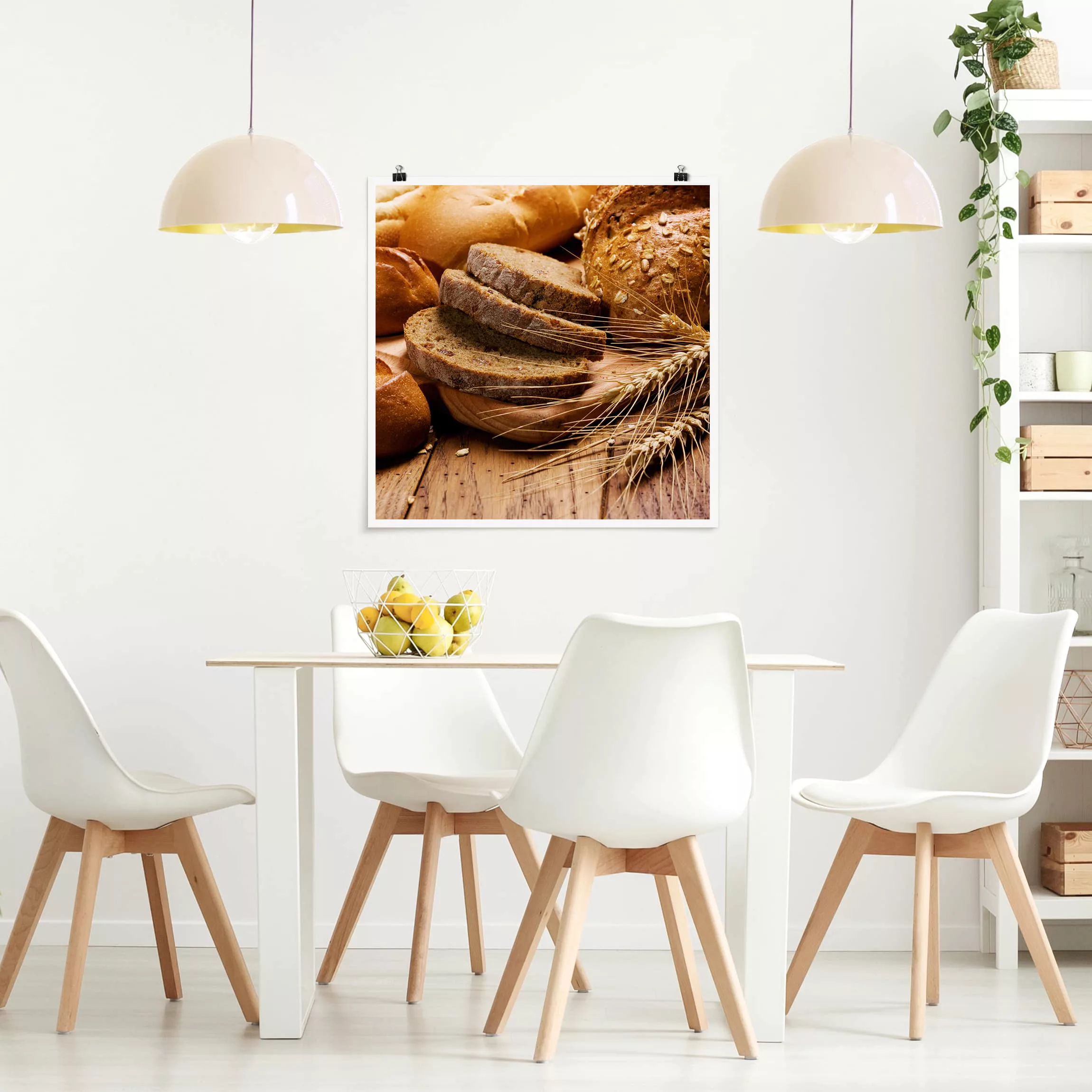 Poster Küche - Quadrat Brotzeit günstig online kaufen