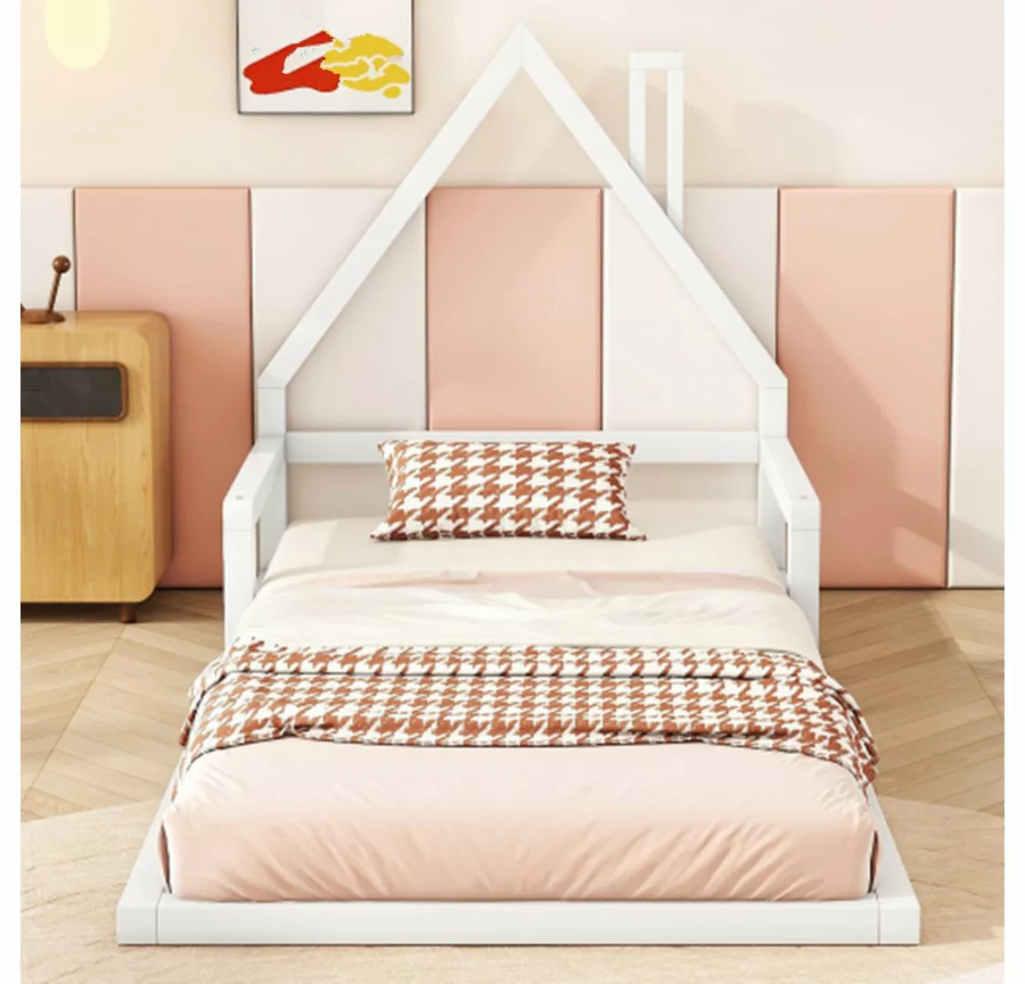 XDeer Kinderbett Kinderbett, Flachbett, Hausform Bett, Polsterbett Weiß 90* günstig online kaufen