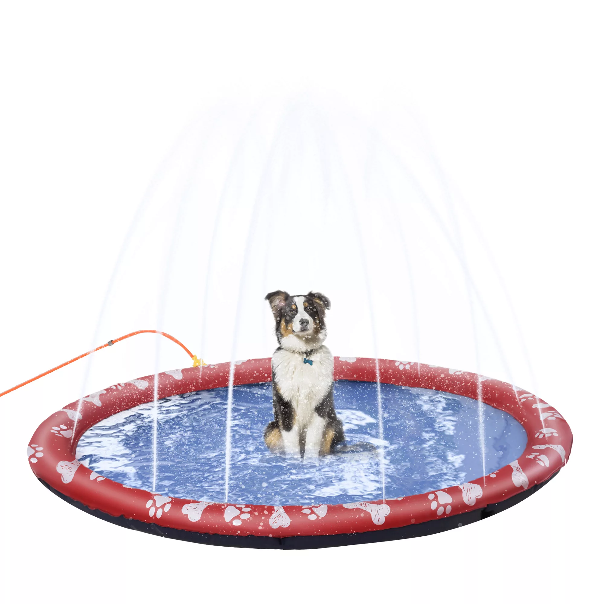 PawHut Hundepool für Hunde, Wassermatte Ø170 cm Hunde Planschbecken Spritz günstig online kaufen