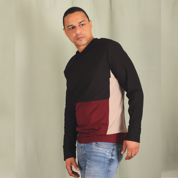 Sweater / Pullover Aus Biobaumwolle "Colorblock" günstig online kaufen