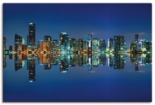 Artland Leinwandbild »Miami Skyline«, Amerika, (1 St.), auf Keilrahmen gesp günstig online kaufen