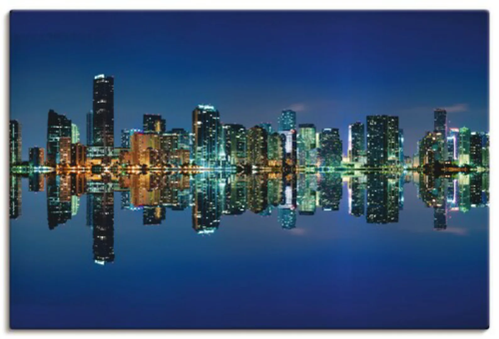 Artland Leinwandbild "Miami Skyline", Amerika, (1 St.), auf Keilrahmen gesp günstig online kaufen