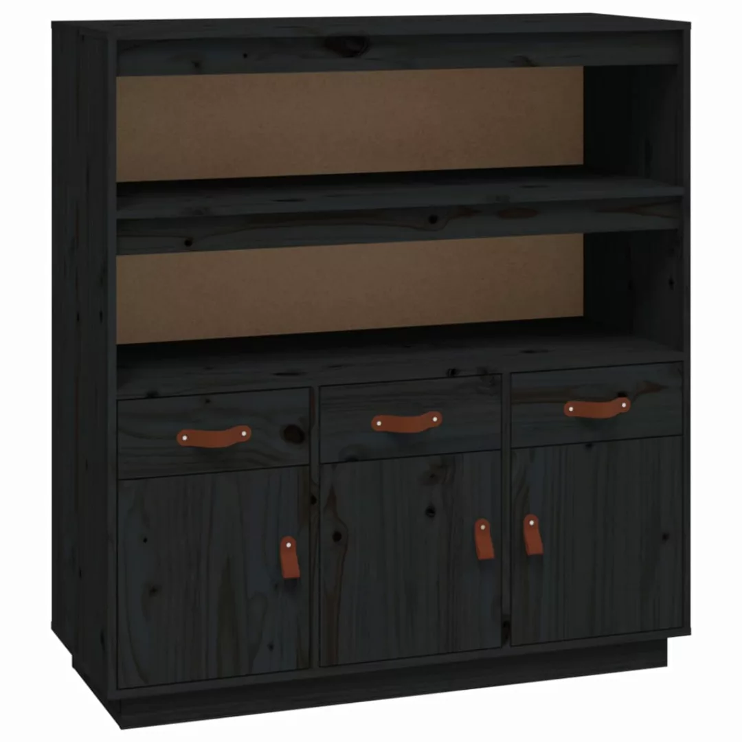 Vidaxl Highboard Schwarz 100x40x108,5 Cm Massivholz Kiefer günstig online kaufen