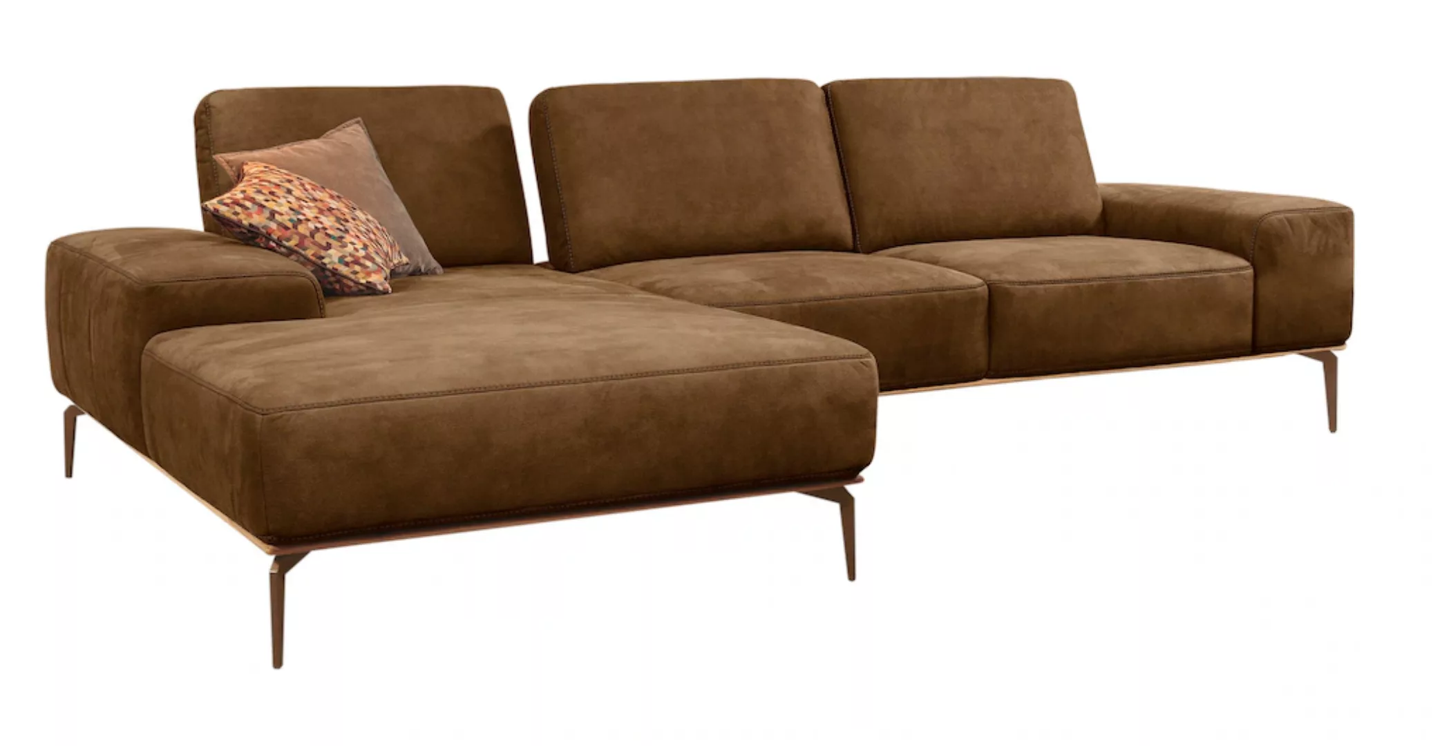 W.SCHILLIG Ecksofa run, mit Holzsockel, Füße in Bronze pulverbeschichtet, B günstig online kaufen