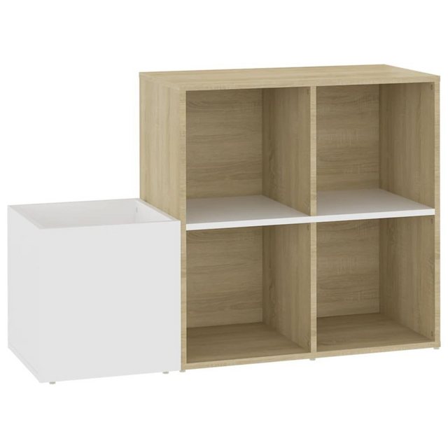 furnicato Schuhschrank Flur-Weiß Sonoma Eiche 105x35,5x70cm Holzwerkstoff günstig online kaufen