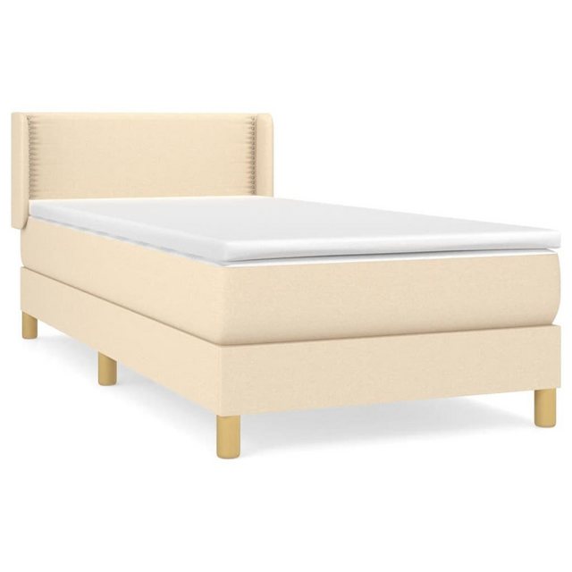 vidaXL Boxspringbett Boxspringbett mit Matratze Creme 90x200 cm Stoff Bett günstig online kaufen