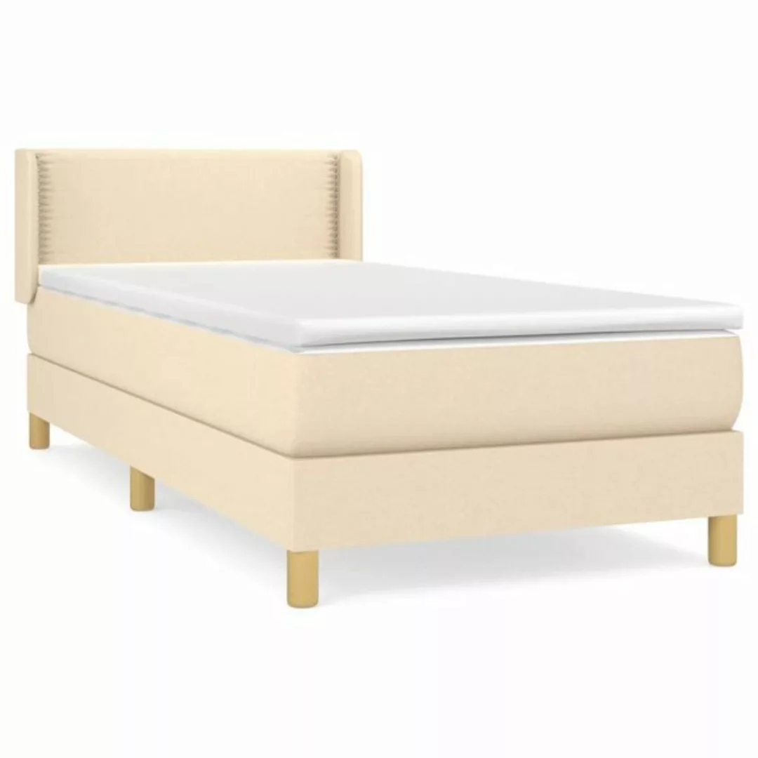 vidaXL Boxspringbett Boxspringbett mit Matratze Creme 100x200 cm Stoff Bett günstig online kaufen