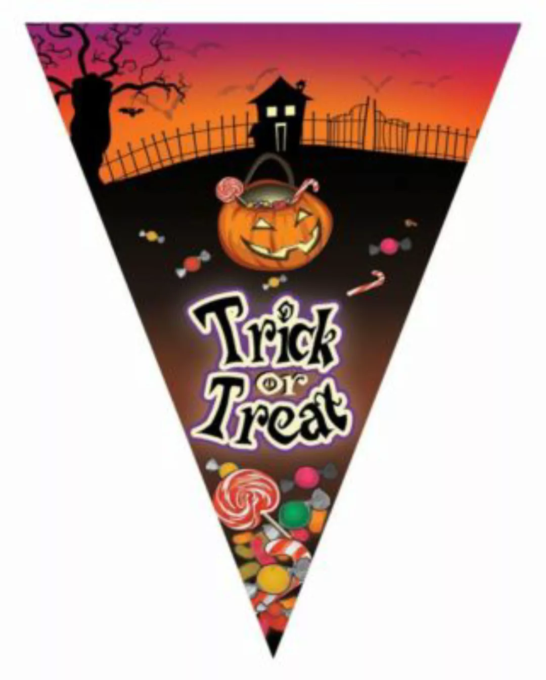 Kinderfreundliche Halloween Wimpel-Girlande 5 Meter Partydeko orange günstig online kaufen
