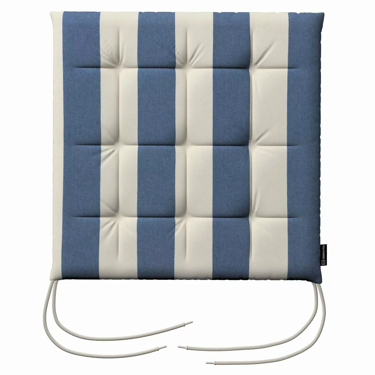 Stuhlkissen Ulrich mit Bindeschnur, blau-weiß, 40 x 40 x 3,5 cm, Quadro (14 günstig online kaufen
