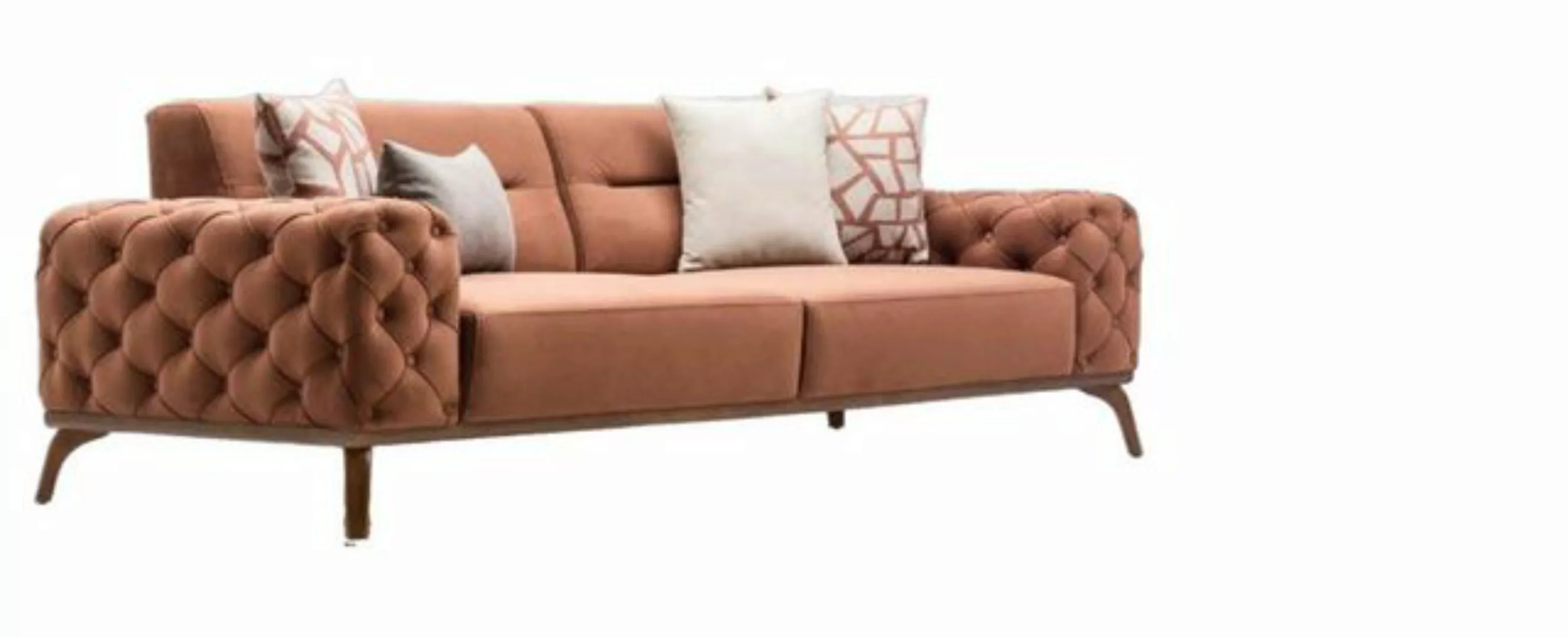 JVmoebel Sofa Dreisitzer Sofa 3 Sitzer Stoffsofa Polstersofa Orange Couch M günstig online kaufen