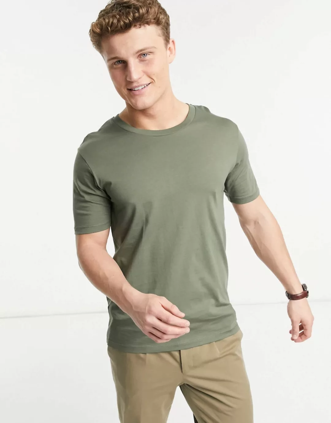 Selected Homme – Perfect – T-Shirt mit O-Ausschnitt-Grün günstig online kaufen