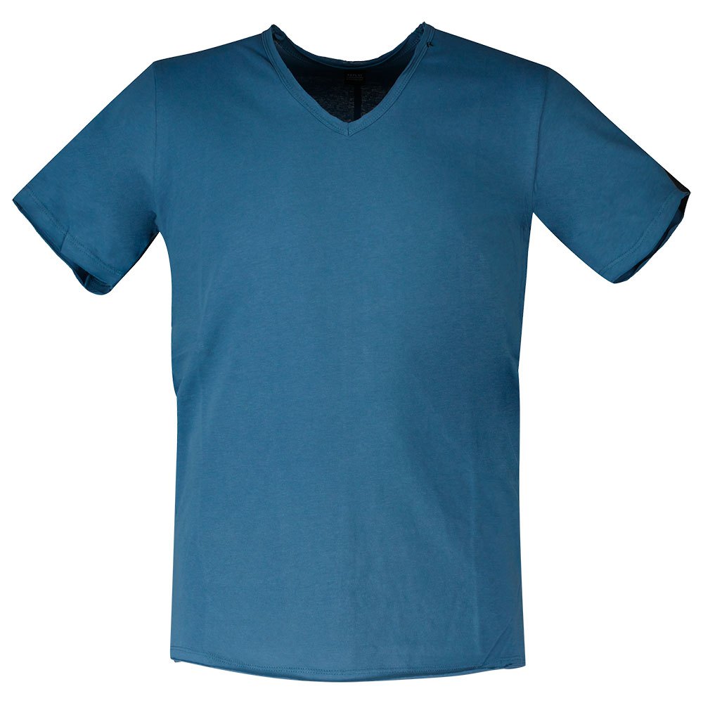 REPLAY Herren T-Shirt - 1/2-Arm, V-Neck, Baumwolle, Jersey, offene Kanten B günstig online kaufen