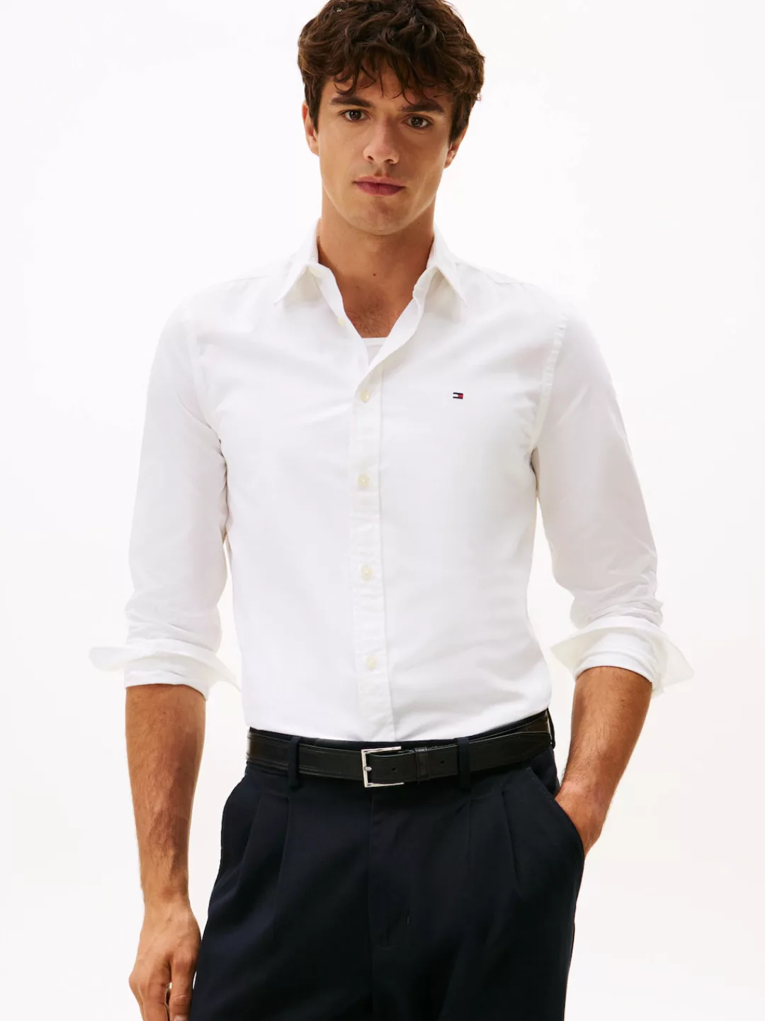 Tommy Hilfiger Langarmhemd "FLEX POPLIN SHIRT", Slim Fit, Kentkragen, Baumw günstig online kaufen