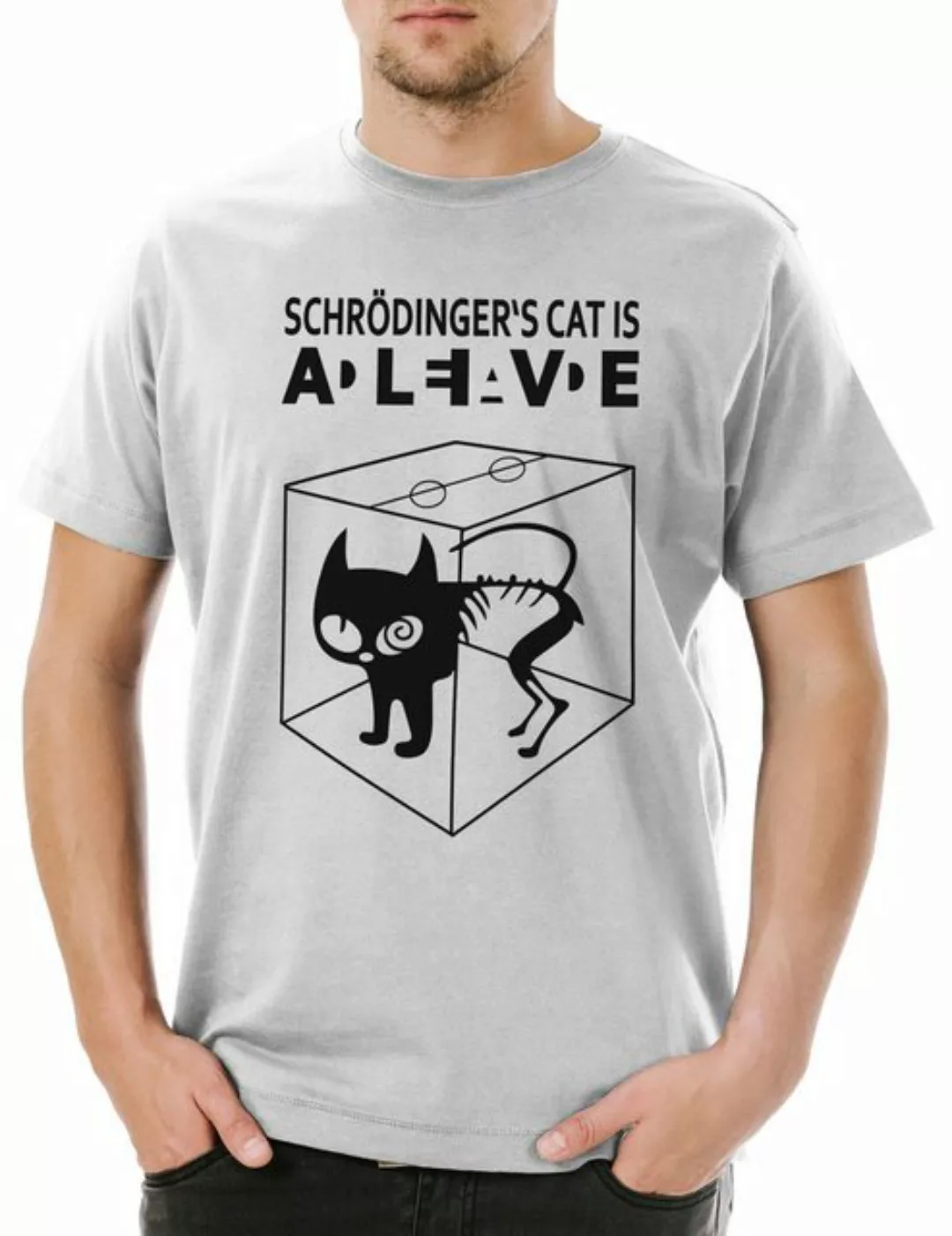 Urban Backwoods Print-Shirt Schrödinger's Cat Is Alive Dead I Herren T-Shir günstig online kaufen