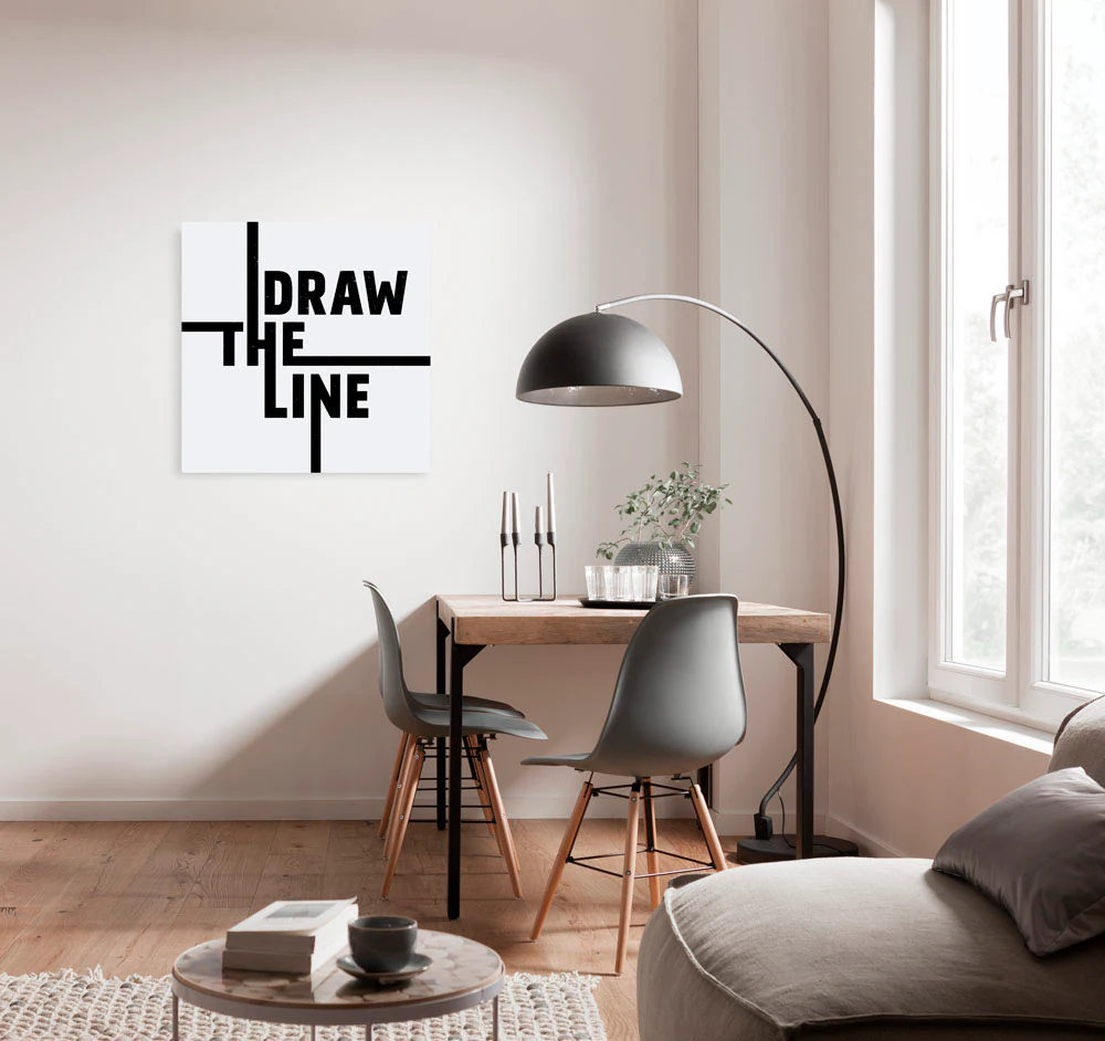 Komar Leinwandbild "Typo Draw the Line - Größe 60 x 60 cm", Natur, (1 St.), günstig online kaufen