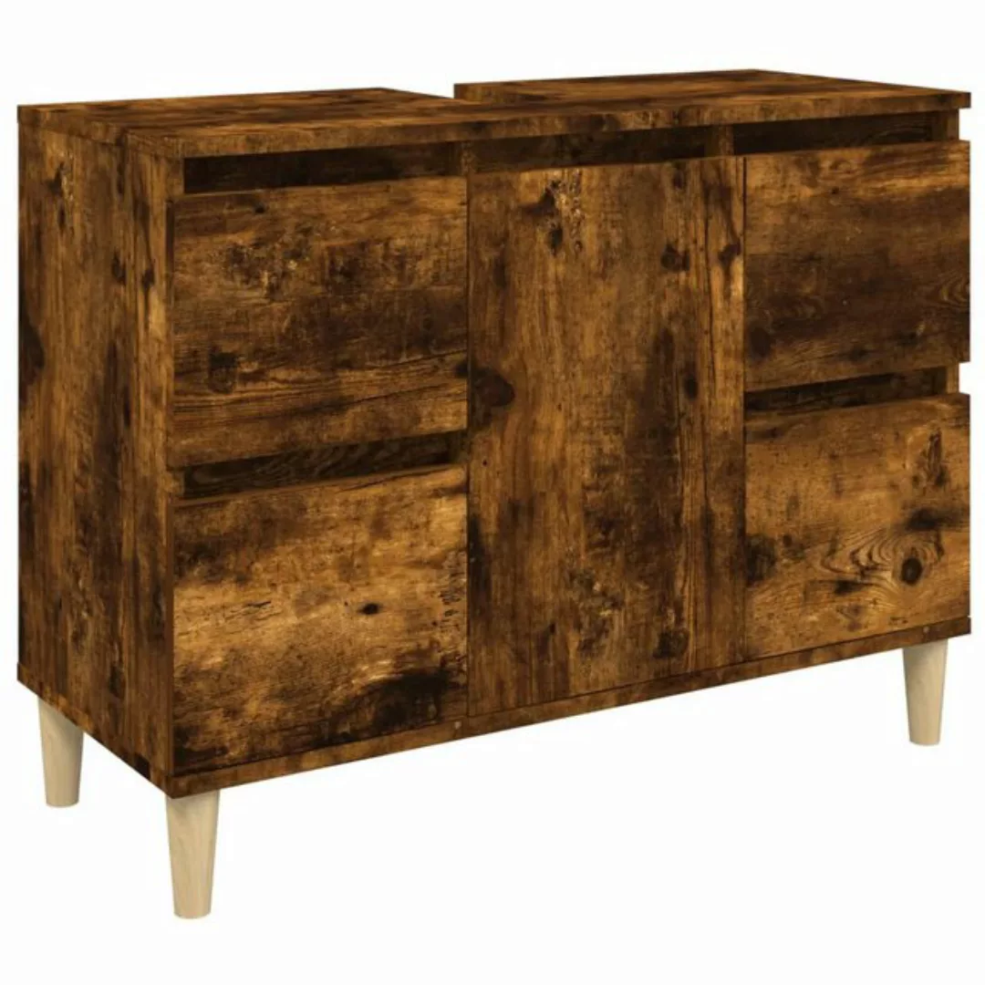 Vidaxl Waschbeckenunterschrank Räuchereiche 80x33x60 Cm Holzwerkstoff günstig online kaufen