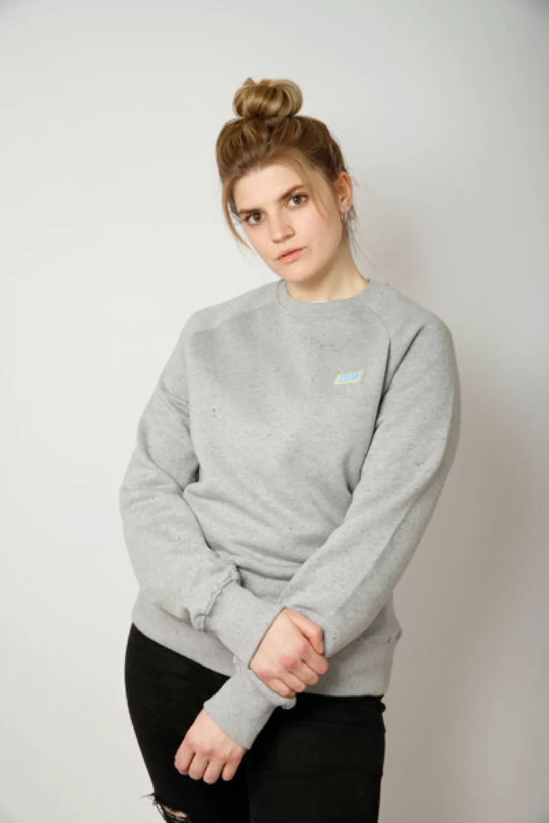 Damen Sweater Aus Bio -Baumwolle, Grau günstig online kaufen