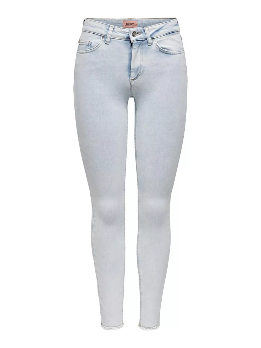 Only Blush Life Mid Waist Skinny Raw Ankle Jeans XL Light Blue Denim günstig online kaufen