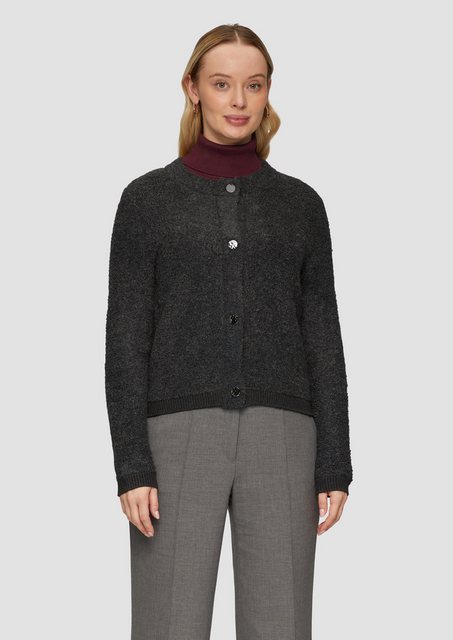 s.Oliver BLACK LABEL Strickjacke Strickjacke aus Bouclé im Wollmix günstig online kaufen