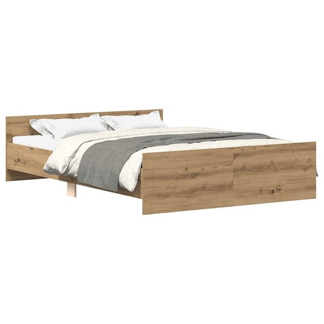 vidaXL Bett Bettgestell ohne Matratze Artisan-Eiche 120x190cm Holzwerkstoff günstig online kaufen