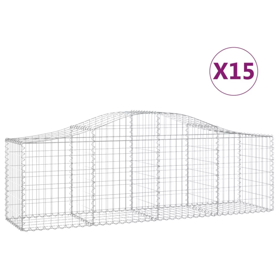 Vidaxl Gabionen Mit Hochbogen 15 Stk. 200x50x60/80 Cm Verzinktes Eisen günstig online kaufen