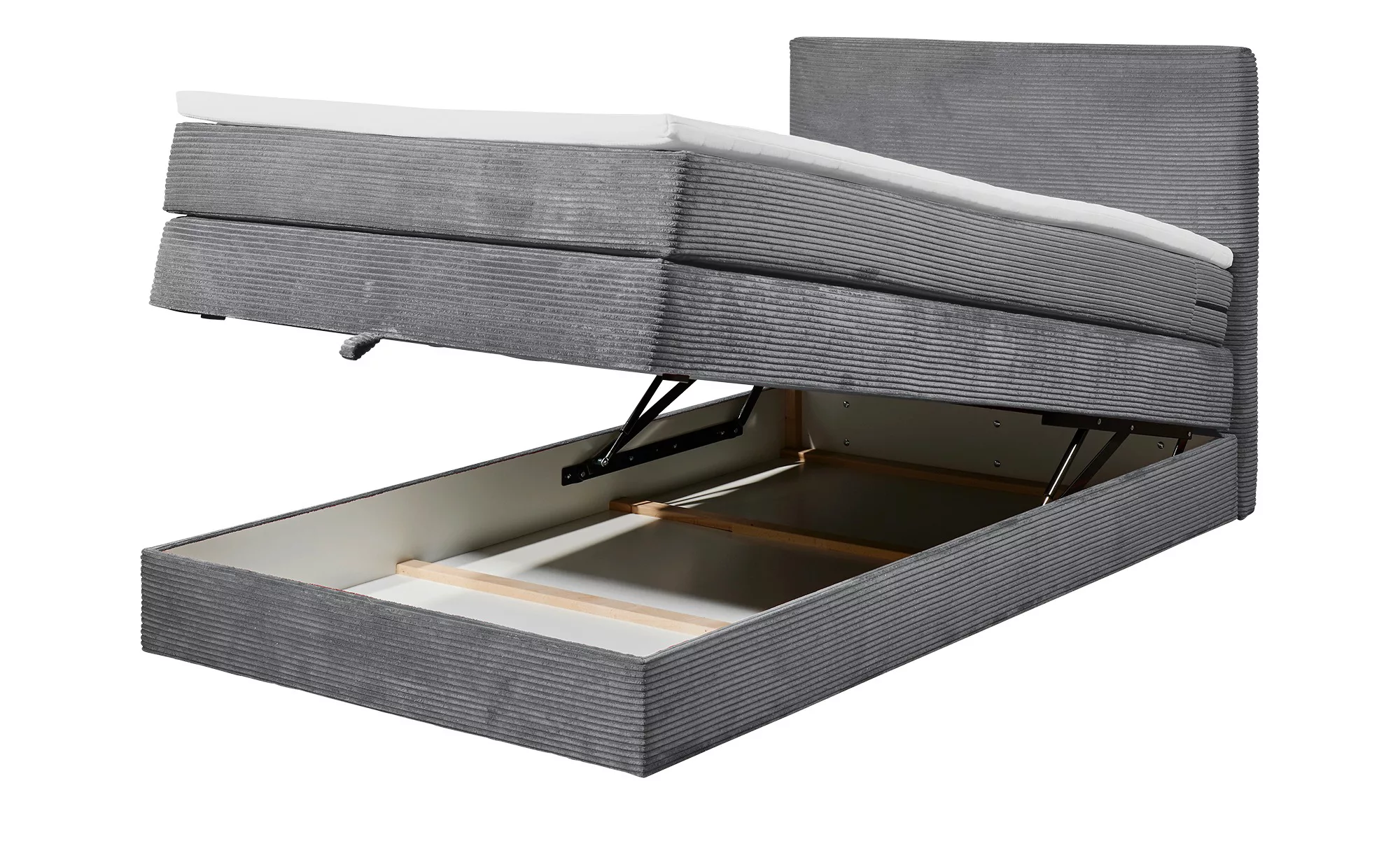 Boxspringbett  Lumb ¦ grau ¦ Maße (cm): B: 141 H: 107 T: 209 Betten > Einze günstig online kaufen