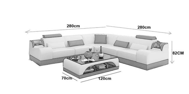 Xlmoebel Ecksofa Moderne Eckcouch aus Leder für das Wohnzimmer in L-Form De günstig online kaufen