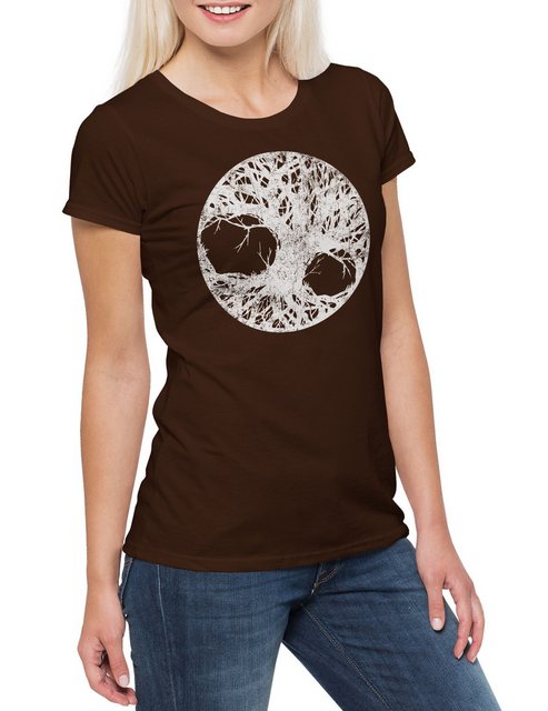 Urban Backwoods Print-Shirt Yggdrasil Life Tree I Damen T-Shirt Celtic Paga günstig online kaufen