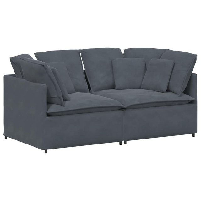 vidaXL Sofa Modulares Sofa mit Kissen Samt Dunkelgrau günstig online kaufen