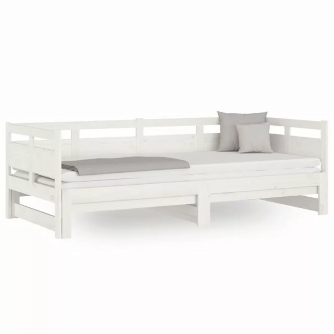 furnicato Bett Tagesbett Ausziehbar Weiß Massivholz Kiefer 2x(90x200) cm (1 günstig online kaufen