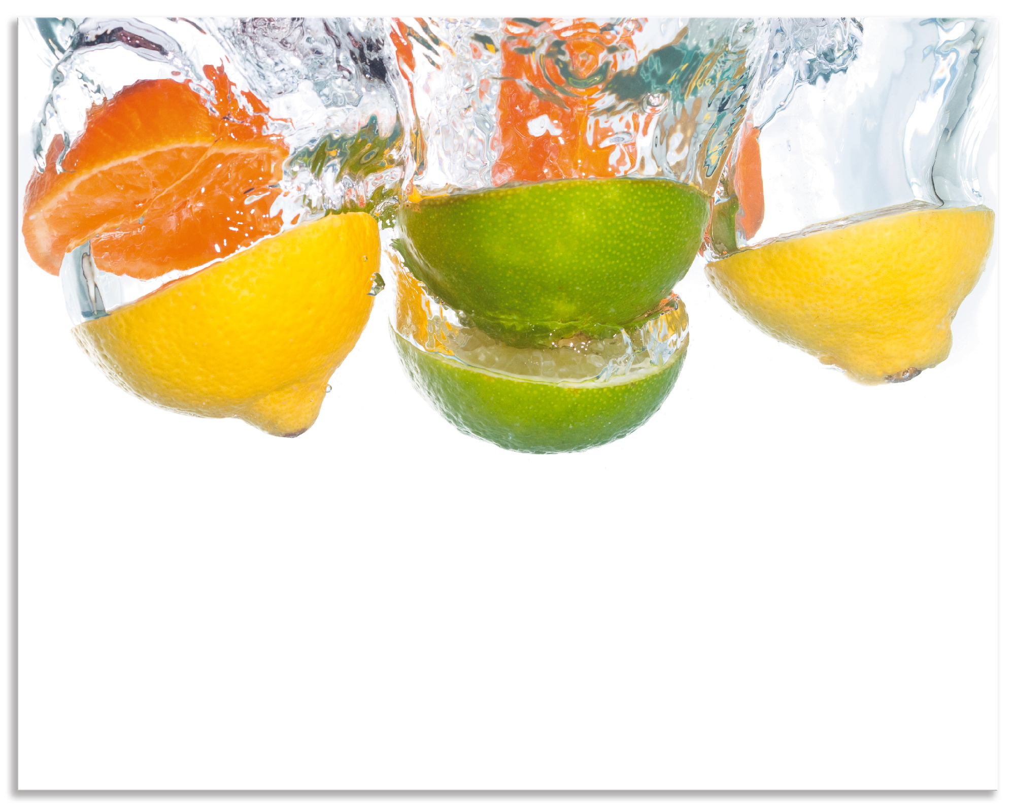 Artland Küchenrückwand "Zitrusfrüchte fallen in klares Wasser", (1 tlg.), A günstig online kaufen
