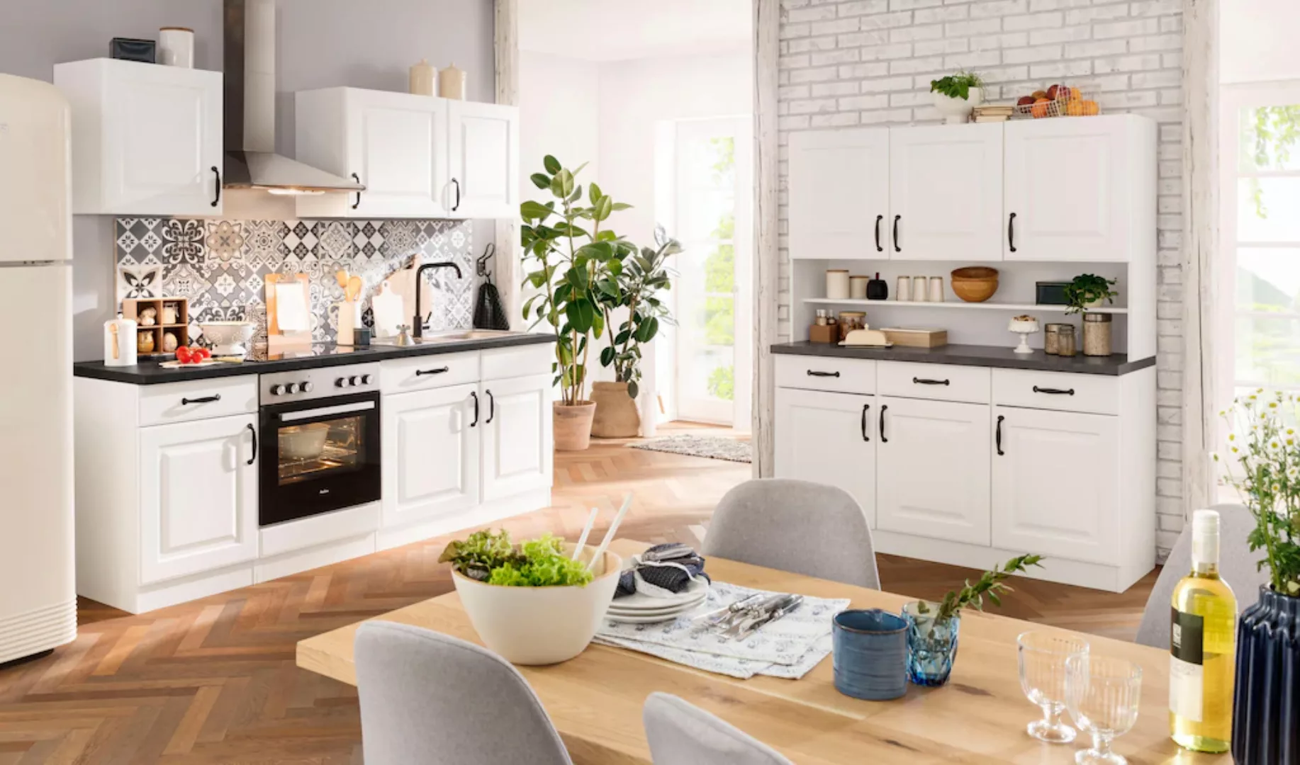 wiho Küchen Küchenzeile »Erla«, mit E-Geräten, Breite 220 cm günstig online kaufen
