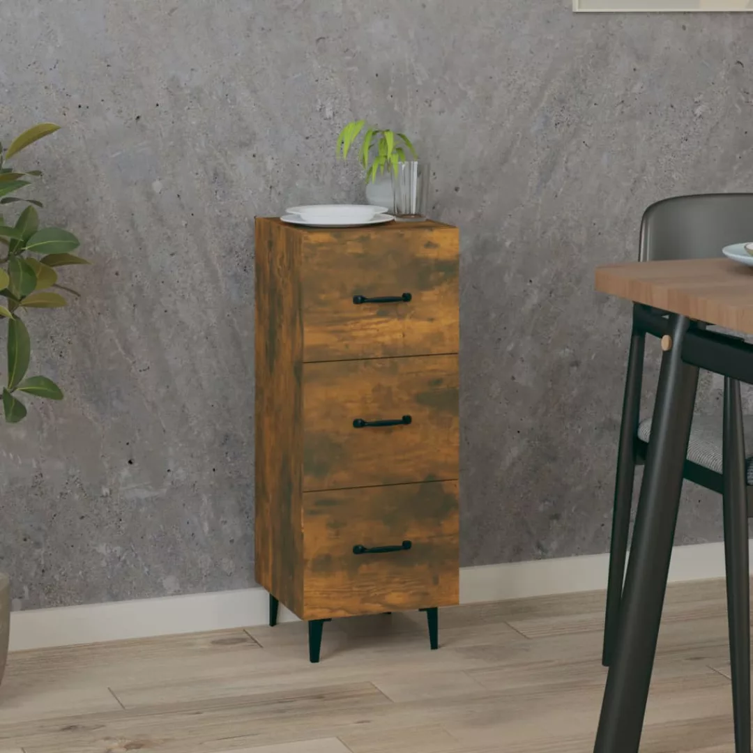 Vidaxl Sideboard Räuchereiche 34,5x34x90 Cm Holzwerkstoff günstig online kaufen