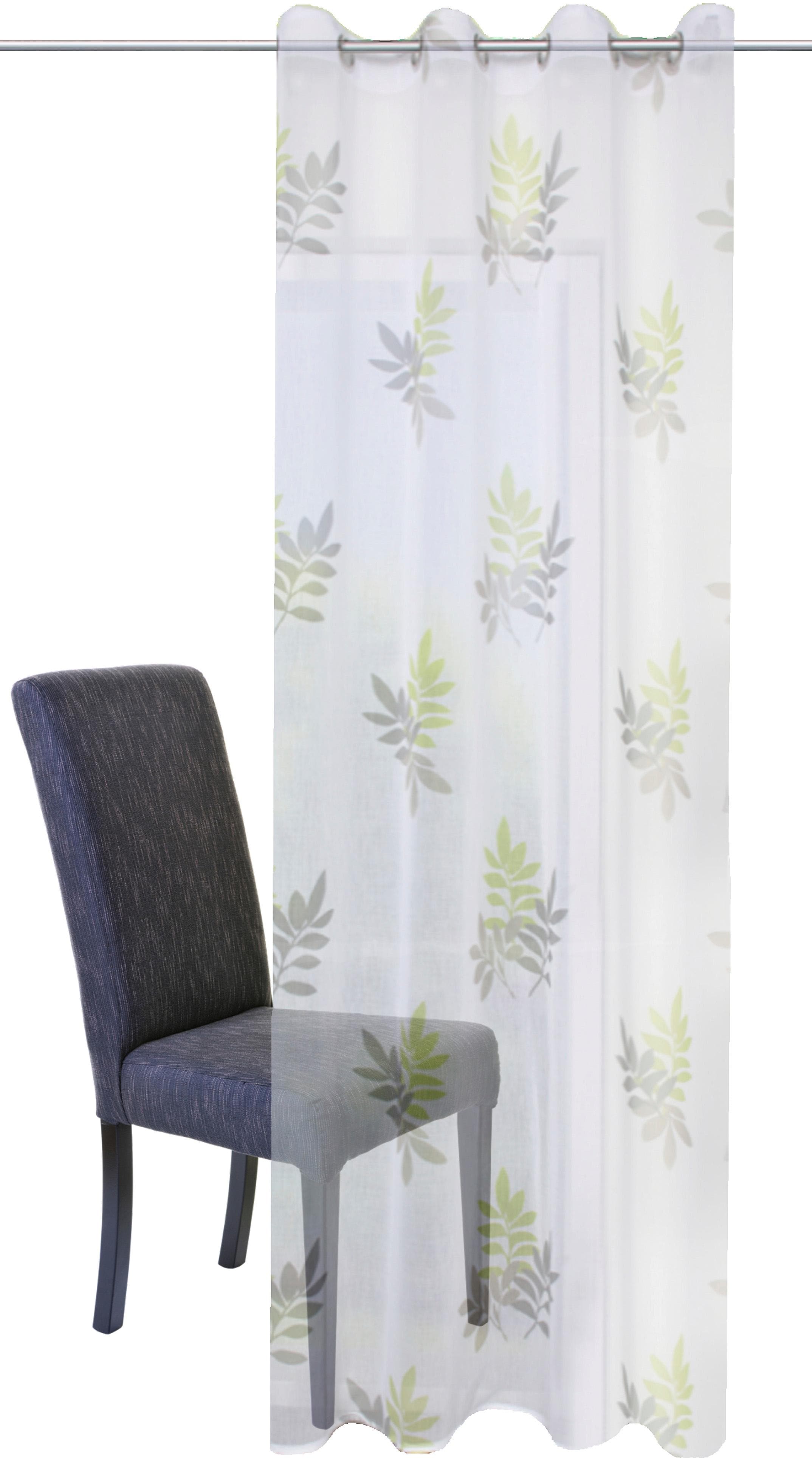 HOME WOHNIDEEN Gardine »BAMBOU«, (1 St.), HxB: 245x140, ÖSENSCHAL DRUCK BLÄ günstig online kaufen