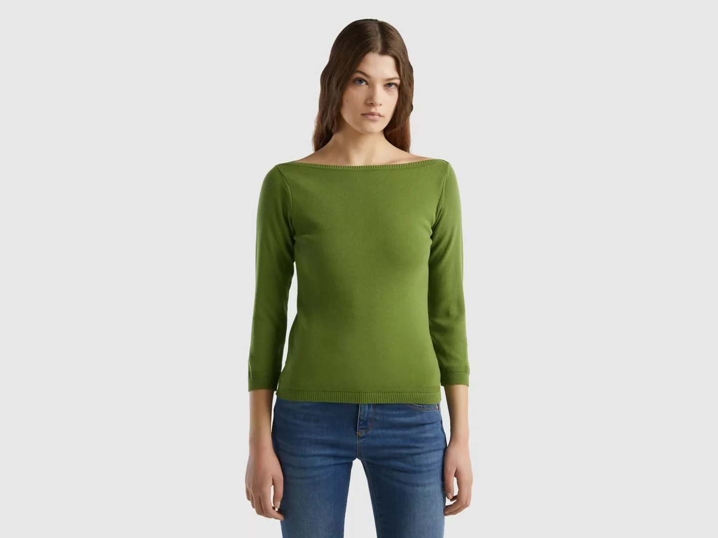 United Colors of Benetton Strickpullover mit U-Boot-Ausschnitt günstig online kaufen