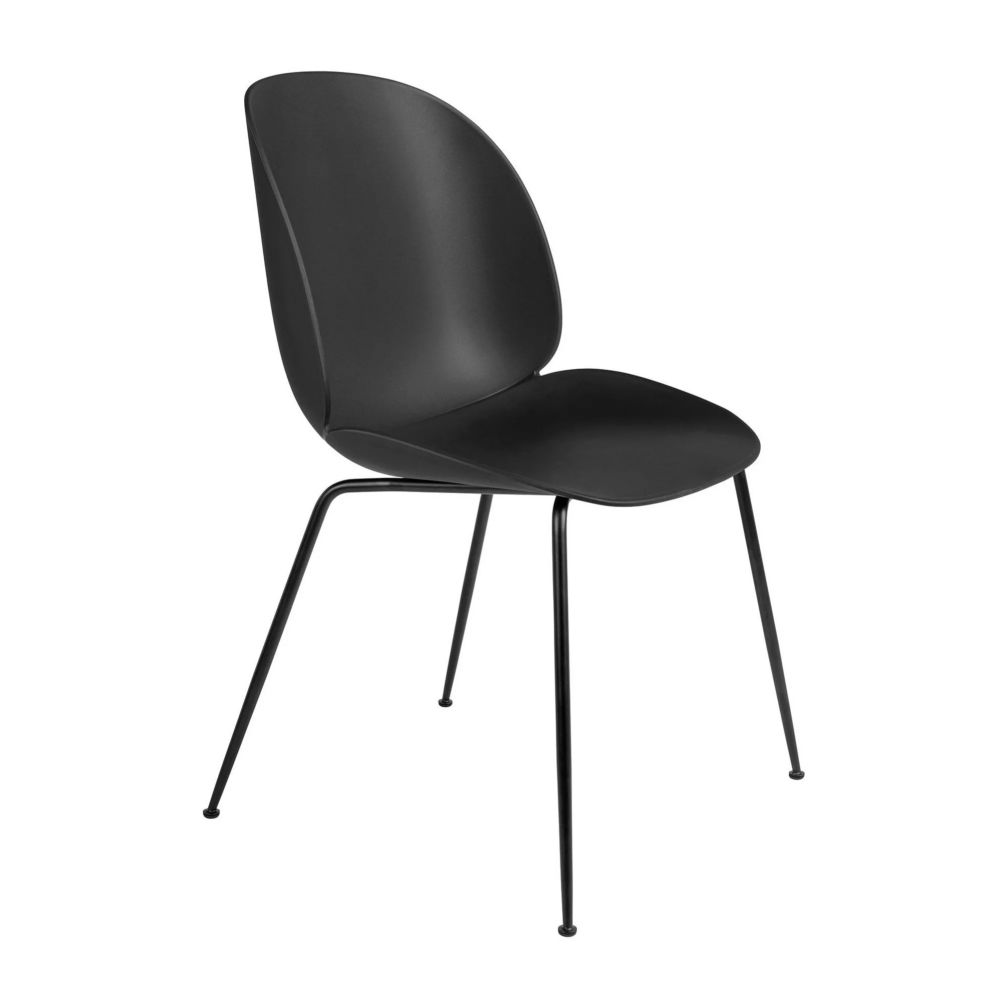 Gubi - Beetle Dining Chair Gestell schwarz - schwarz/Sitzschale Polypropyle günstig online kaufen
